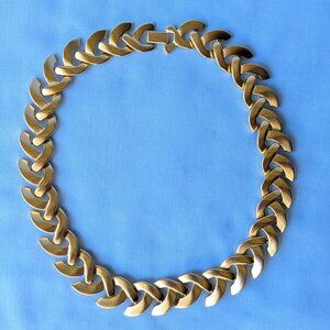 Vintage Krementz Gold Tone Matte Choker Necklace 17”